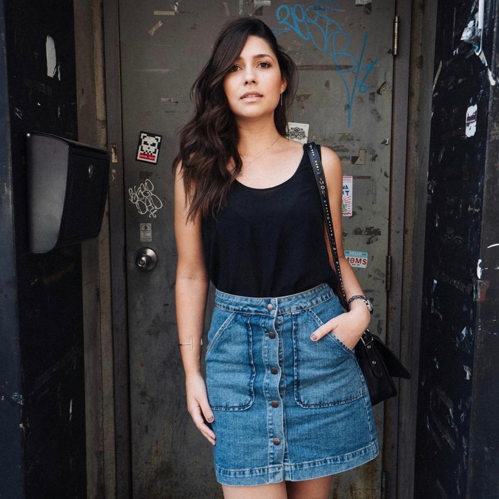 Forever 21 Button Down Jean Skirt